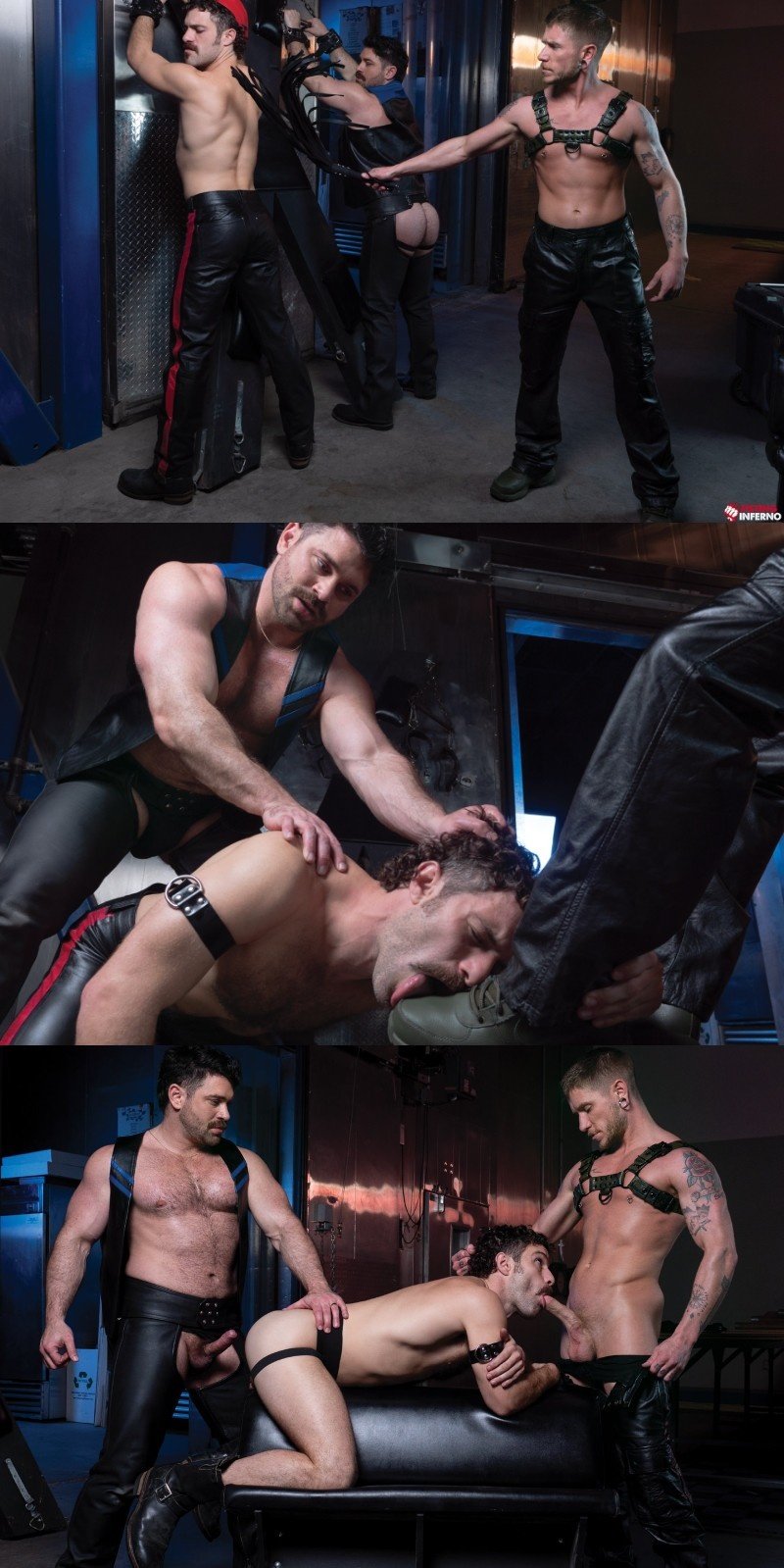 Leather Men Rough Up & Spit-Roast Cock-Hungry Bottom